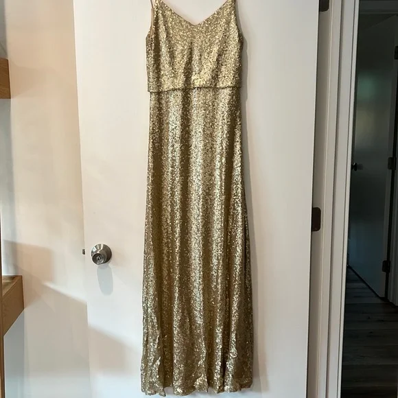 Jenny Yoo Dresses | Jenny Yoo Gold Sequin Jules Dress/Gown | Color: Gold | Size: 4 | Nmwainwright's Closet